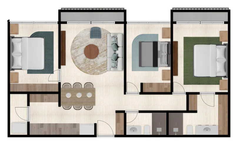 Furnished floor plan of the Kaibō residence